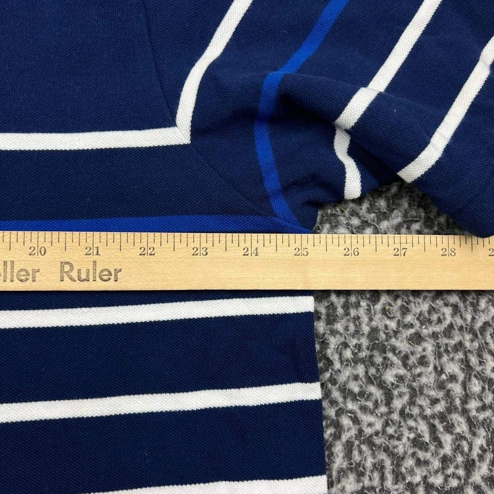 Polo Ralph Lauren Polo Shirt Men XXL Navy Blue White Striped Short Sleeve 2XL